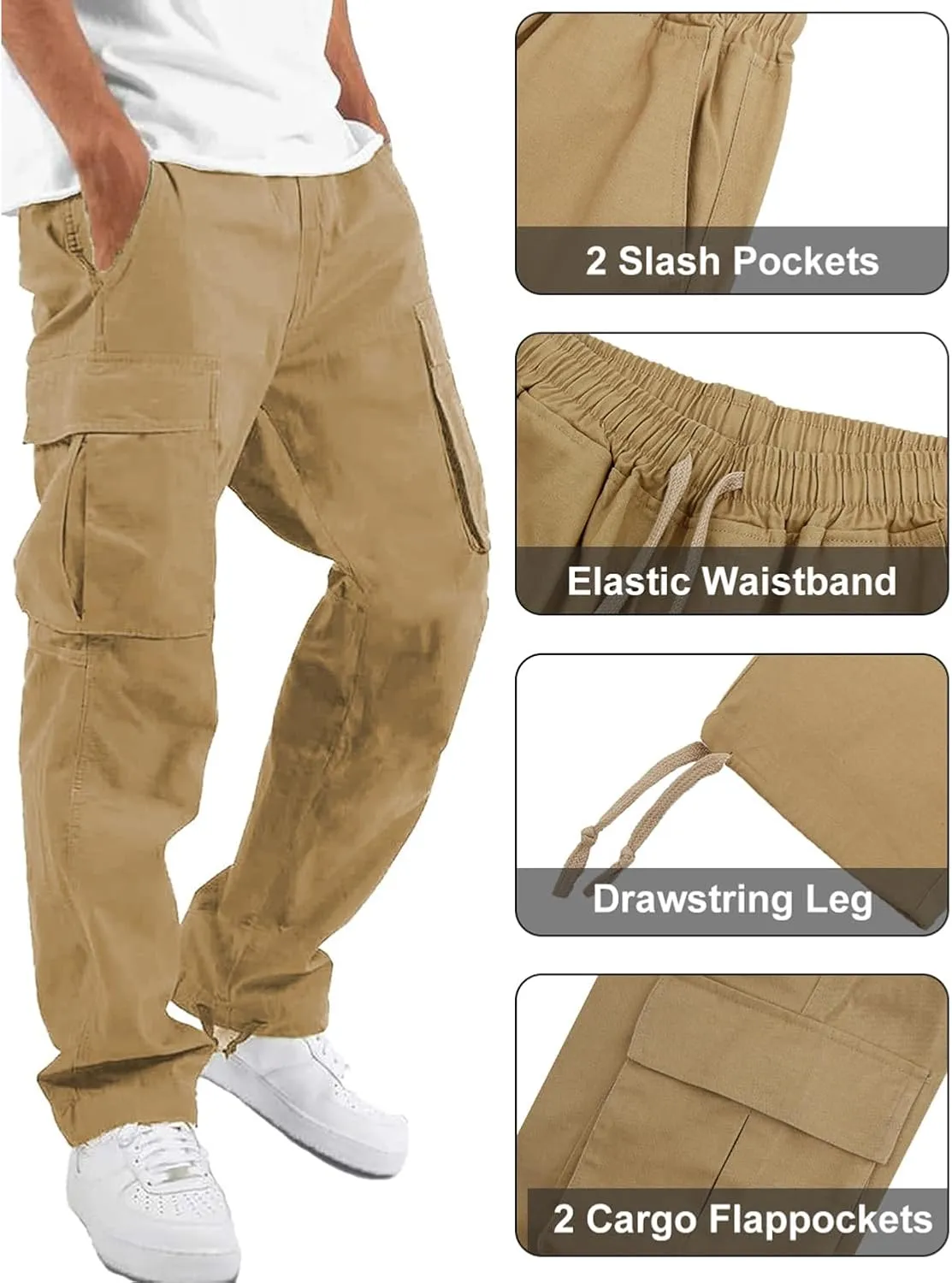 Mens Cargo Pants Casual Outdoor Hiking Pants for Men Athletic Joggers Sweatpants