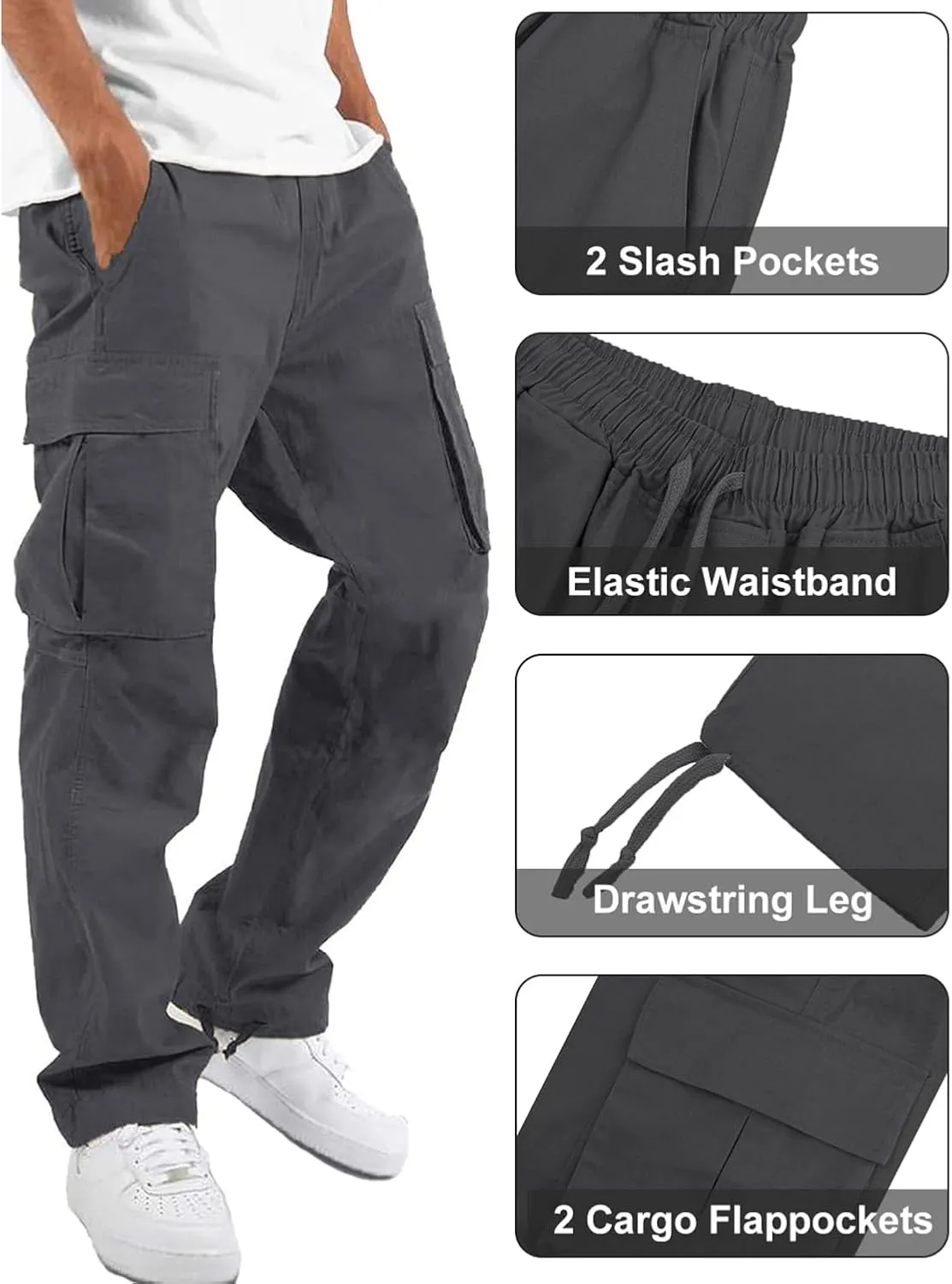 Mens Cargo Pants Casual Outdoor Hiking Pants for Men Athletic Joggers Sweatpants