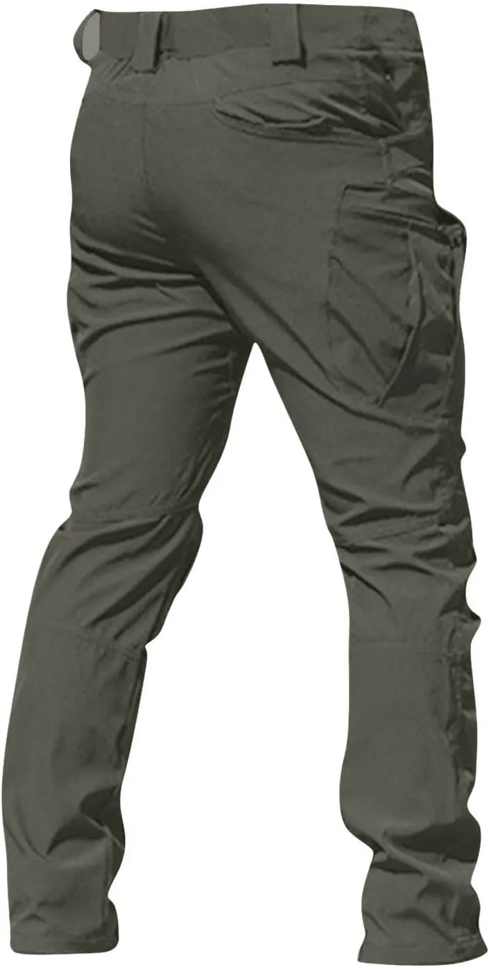 Mens Cargo Pants Stretch Relaxed Fit Tapered Tactical Pants Multi Pockets Lightweight Casual Loose Comfy Work Pants