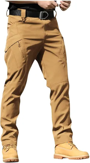 Mens Cargo Pants Stretch Relaxed Fit Tapered Tactical Pants Multi Pockets Lightweight Casual Loose Comfy Work Pants