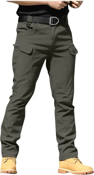 Mens Cargo Pants Stretch Relaxed Fit Tapered Tactical Pants Multi Pockets Lightweight Casual Loose Comfy Work Pants