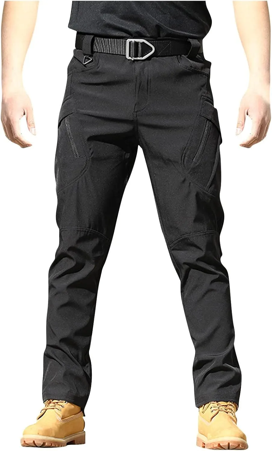 Mens Cargo Pants Stretch Relaxed Fit Tapered Tactical Pants Multi Pockets Lightweight Casual Loose Comfy Work Pants