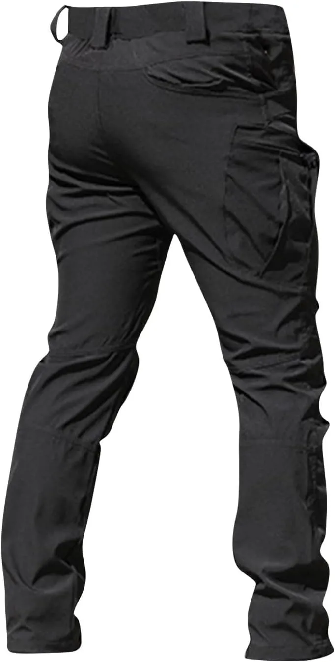 Mens Cargo Pants Stretch Relaxed Fit Tapered Tactical Pants Multi Pockets Lightweight Casual Loose Comfy Work Pants