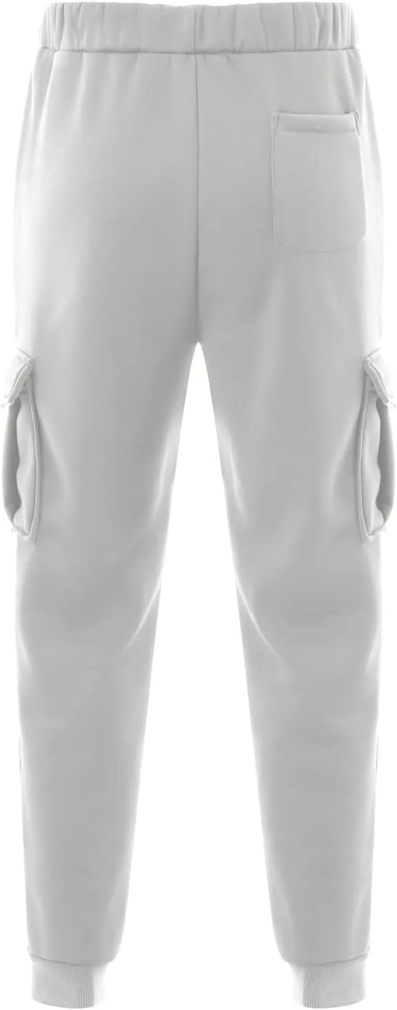 Mens Cargo Sweatpants Baggy Drawstring Elastic Waist Athletic Gym Pants Fall Winter Long Trousers with Pockets