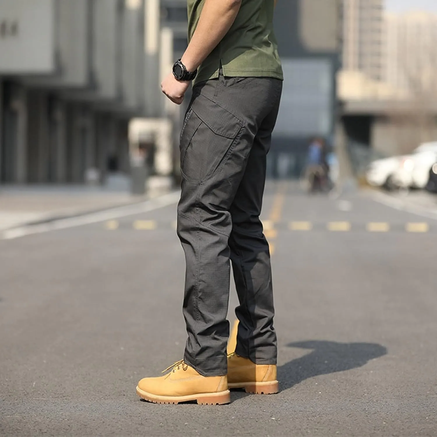 Men's Cargo Work Pants Ripstop Water Resistant Hiking Tactical Military Army Pants with Multi Pockets