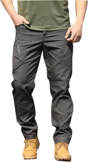 Men's Cargo Work Pants Ripstop Water Resistant Hiking Tactical Military Army Pants with Multi Pockets