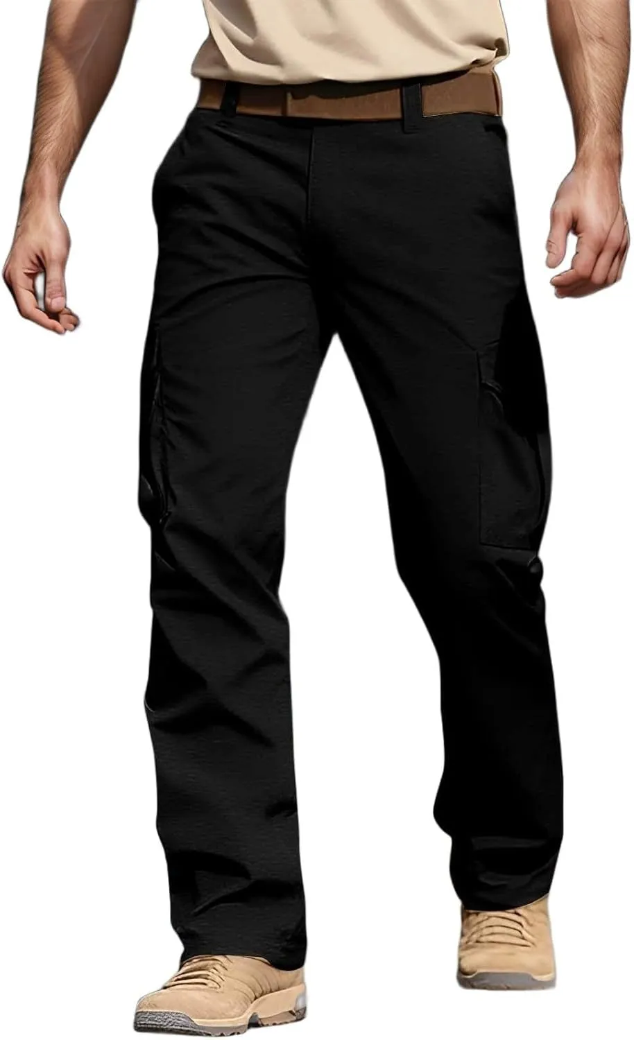 Men's Cargo Work Pants Ripstop Water Resistant Hiking Tactical Military Army Pants with Multi Pockets
