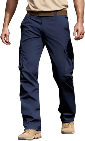 Men's Cargo Work Pants Ripstop Water Resistant Hiking Tactical Military Army Pants with Multi Pockets