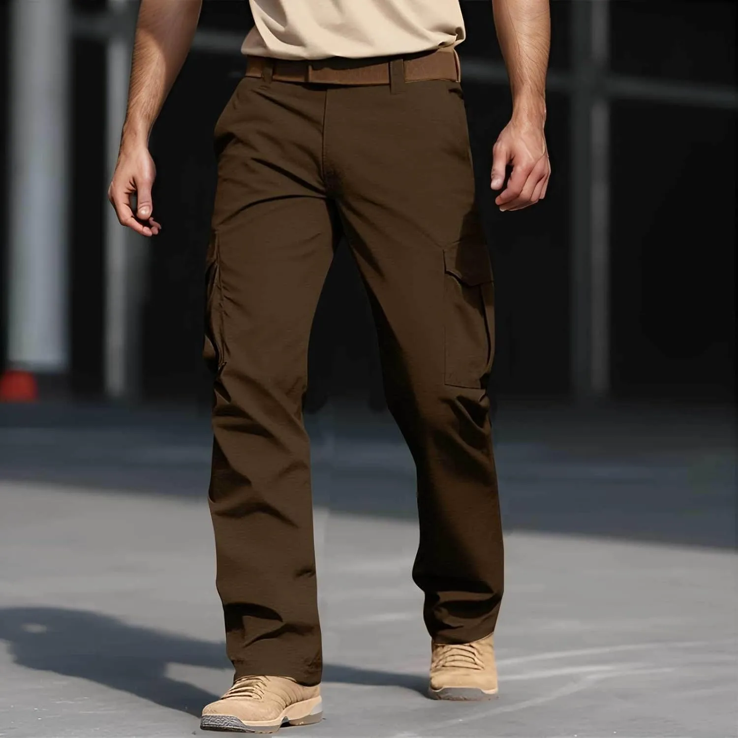 Men's Cargo Work Pants Ripstop Water Resistant Hiking Tactical Military Army Pants with Multi Pockets
