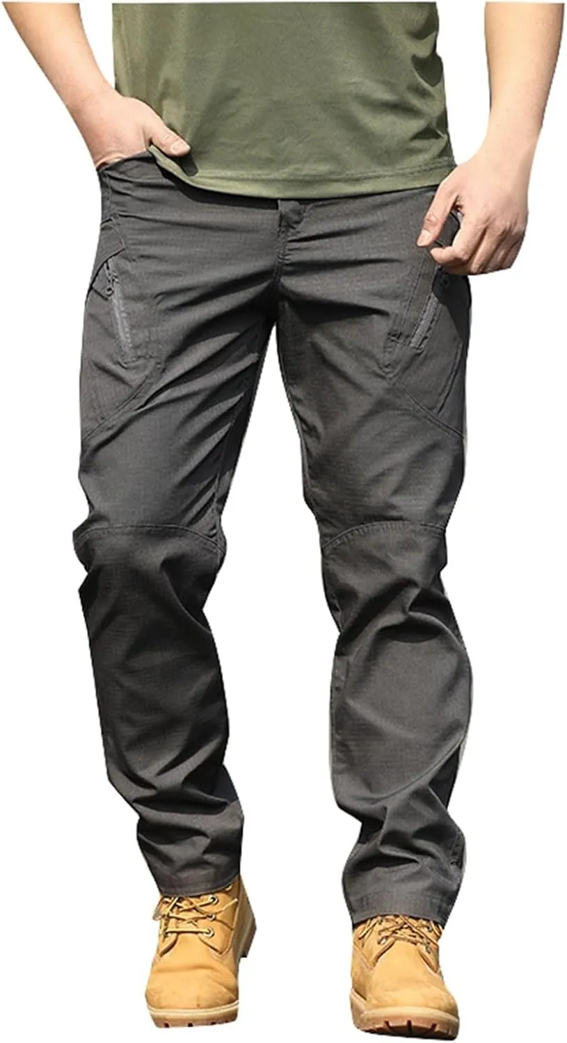 Men's Cargo Work Pants Ripstop Water Resistant Hiking Tactical Military Army Pants with Multi Pockets