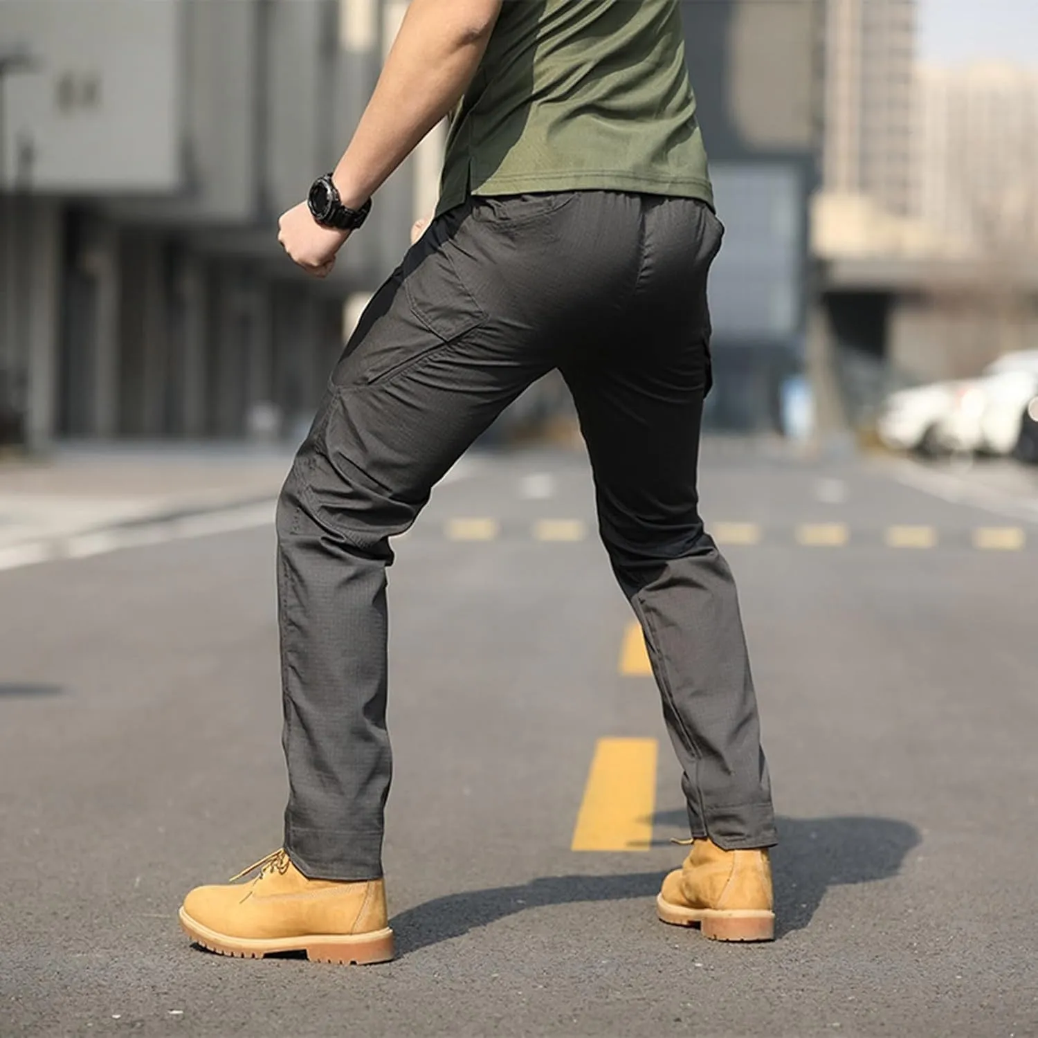 Men's Cargo Work Pants Ripstop Water Resistant Hiking Tactical Military Army Pants with Multi Pockets