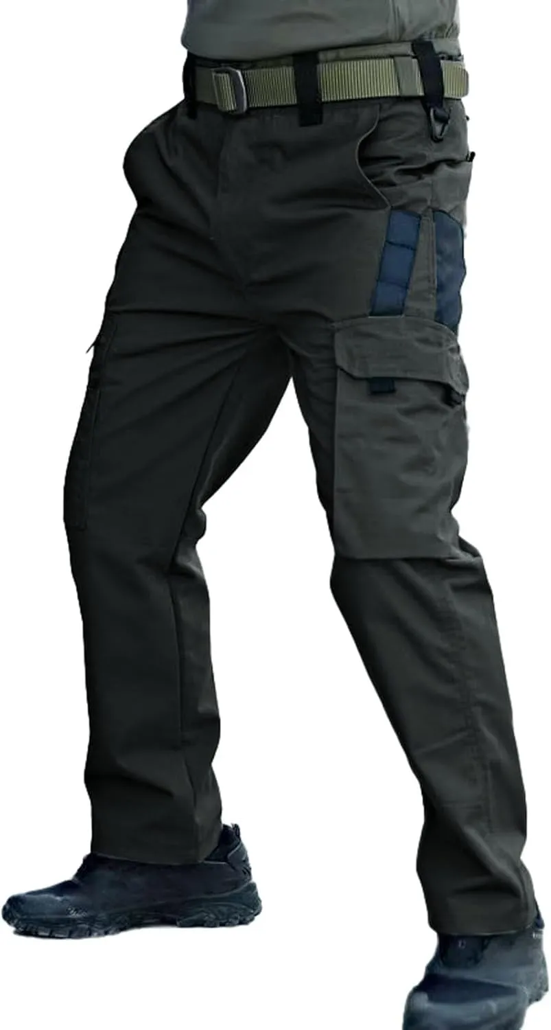 Men's Cargo Work Pants Ripstop Water Resistant Hiking Tactical Military Army Pants with Multi Pockets