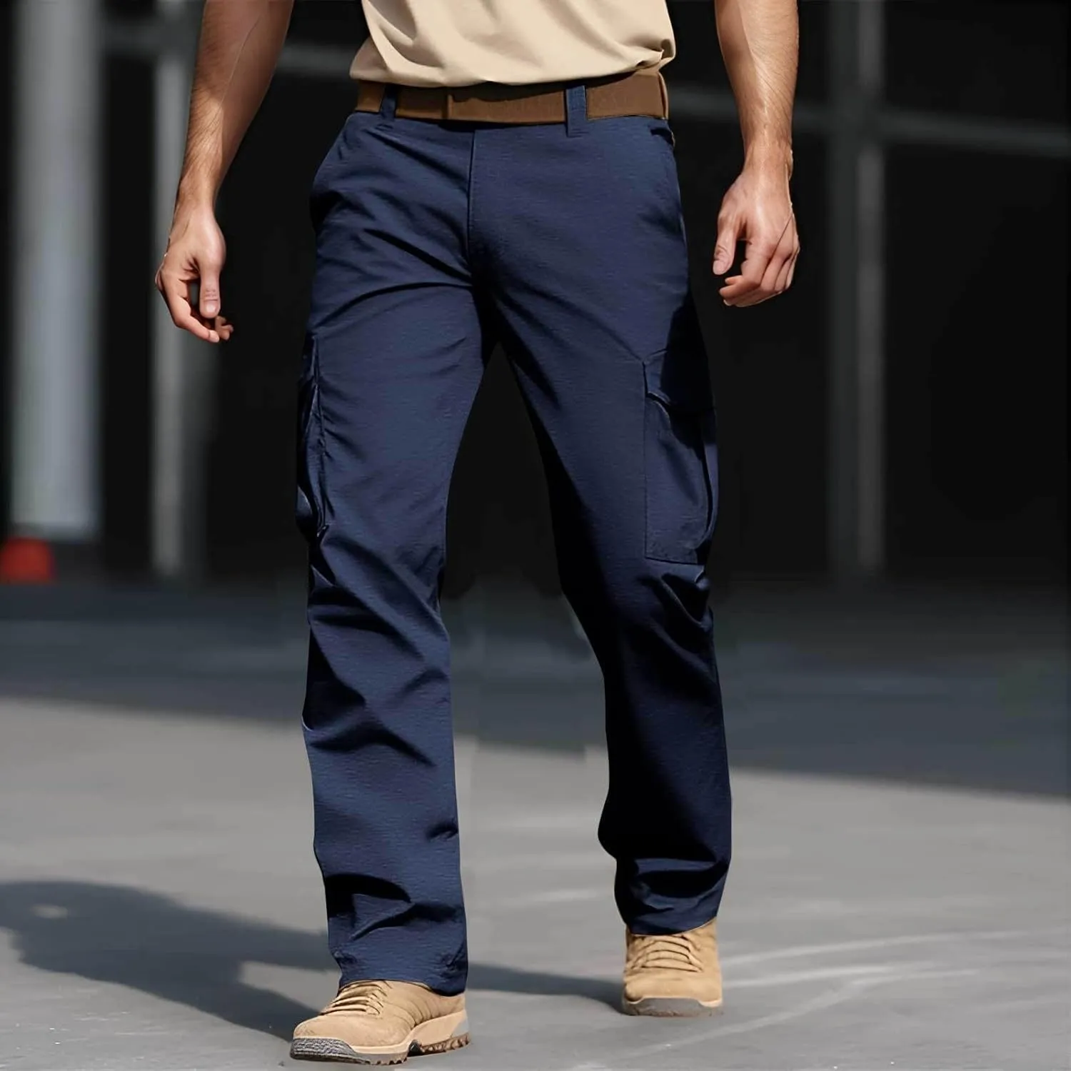 Men's Cargo Work Pants Ripstop Water Resistant Hiking Tactical Military Army Pants with Multi Pockets