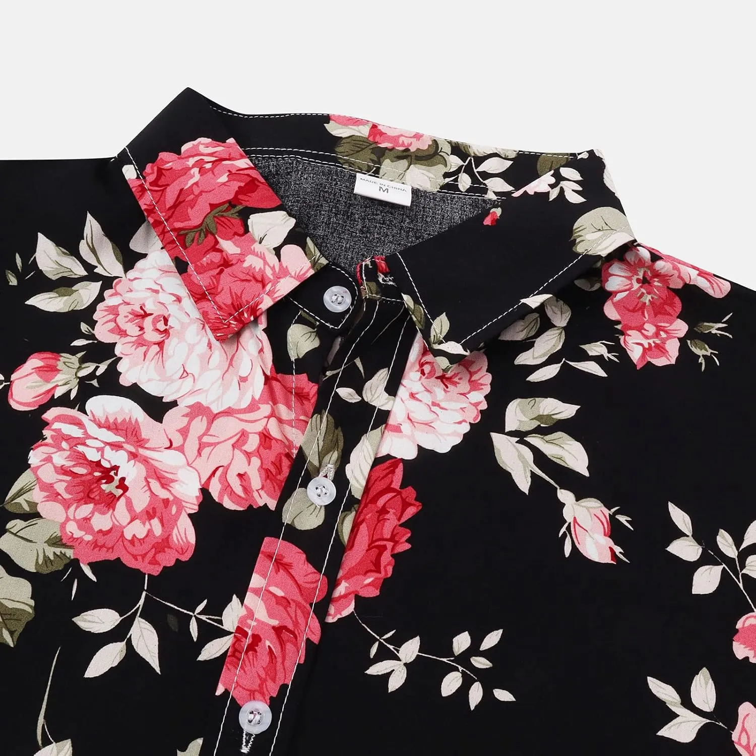 Mens Casual Hawaiian Shirt Short Sleeve Button Down Retro Floral Shirts Regular Tropical Summer Beach T-Shirts