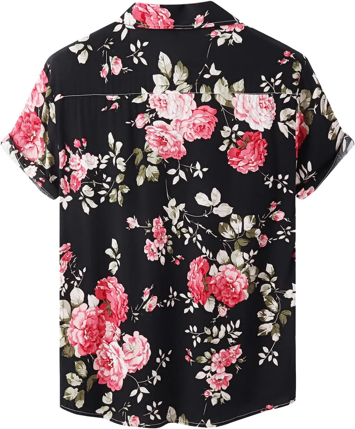 Mens Casual Hawaiian Shirt Short Sleeve Button Down Retro Floral Shirts Regular Tropical Summer Beach T-Shirts