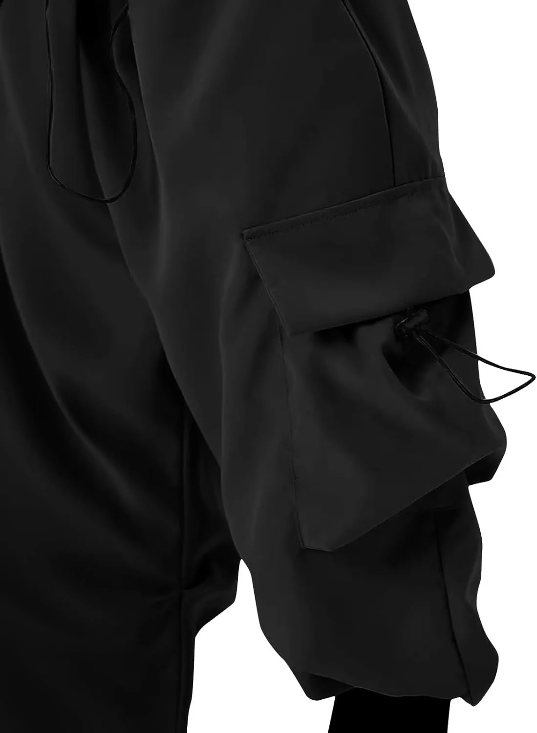 Mens Casual Pants Elastic Waist Lightweight Trousers Loose Straight Leg Sweatpants Baggy Cargo Pants with Multi Pocket