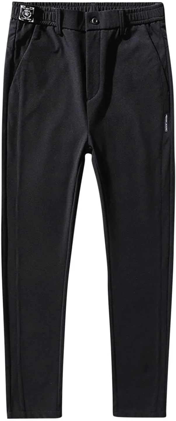 Mens Casual Pants Elastic Waist Trousers Straight Fit Pant Solid Color Sweatpants Regular Fit Tracksuit Jogging Bottoms