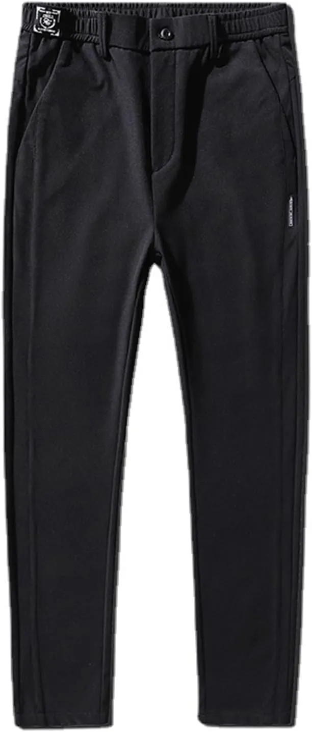 Mens Casual Pants Elastic Waist Trousers Straight Fit Pant Solid Color Sweatpants Regular Fit Tracksuit Jogging Bottoms