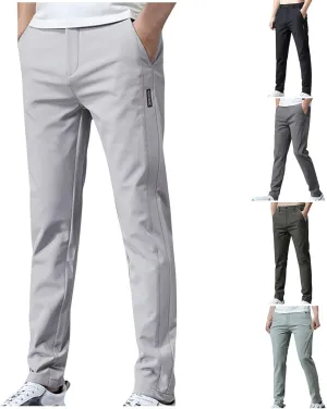 Mens Casual Pants Elastic Waist Trousers Straight Fit Pant Solid Color Sweatpants Regular Fit Tracksuit Jogging Bottoms