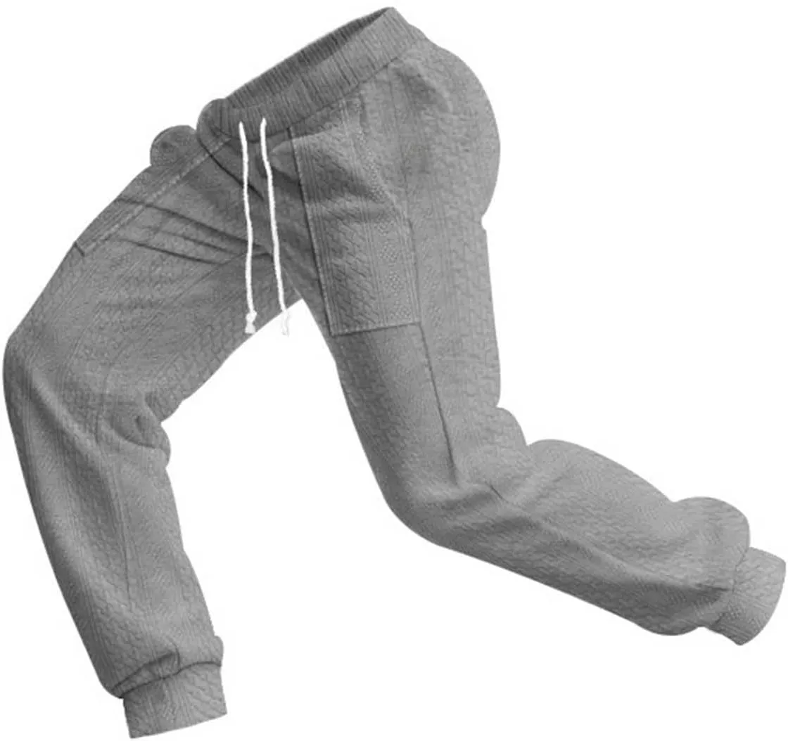 Mens Casual Pants Tapered Pants Baggy Drawstring Elastic Waist Sweatpants Soft Breathable Bottoms Lightweight Joggers