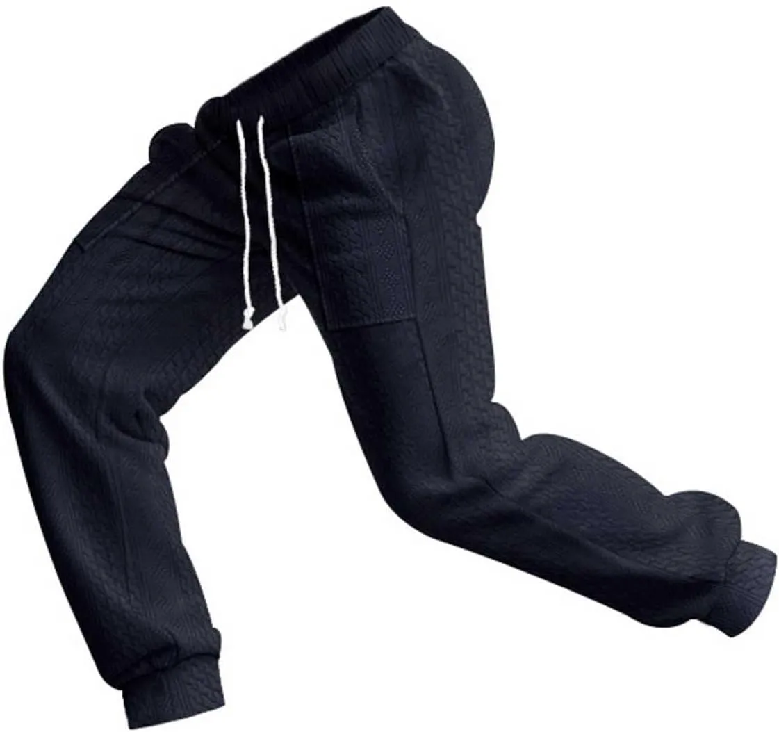 Mens Casual Pants Tapered Pants Baggy Drawstring Elastic Waist Sweatpants Soft Breathable Bottoms Lightweight Joggers