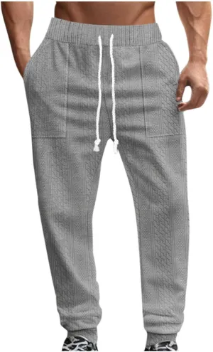Mens Casual Pants Tapered Pants Baggy Drawstring Elastic Waist Sweatpants Soft Breathable Bottoms Lightweight Joggers