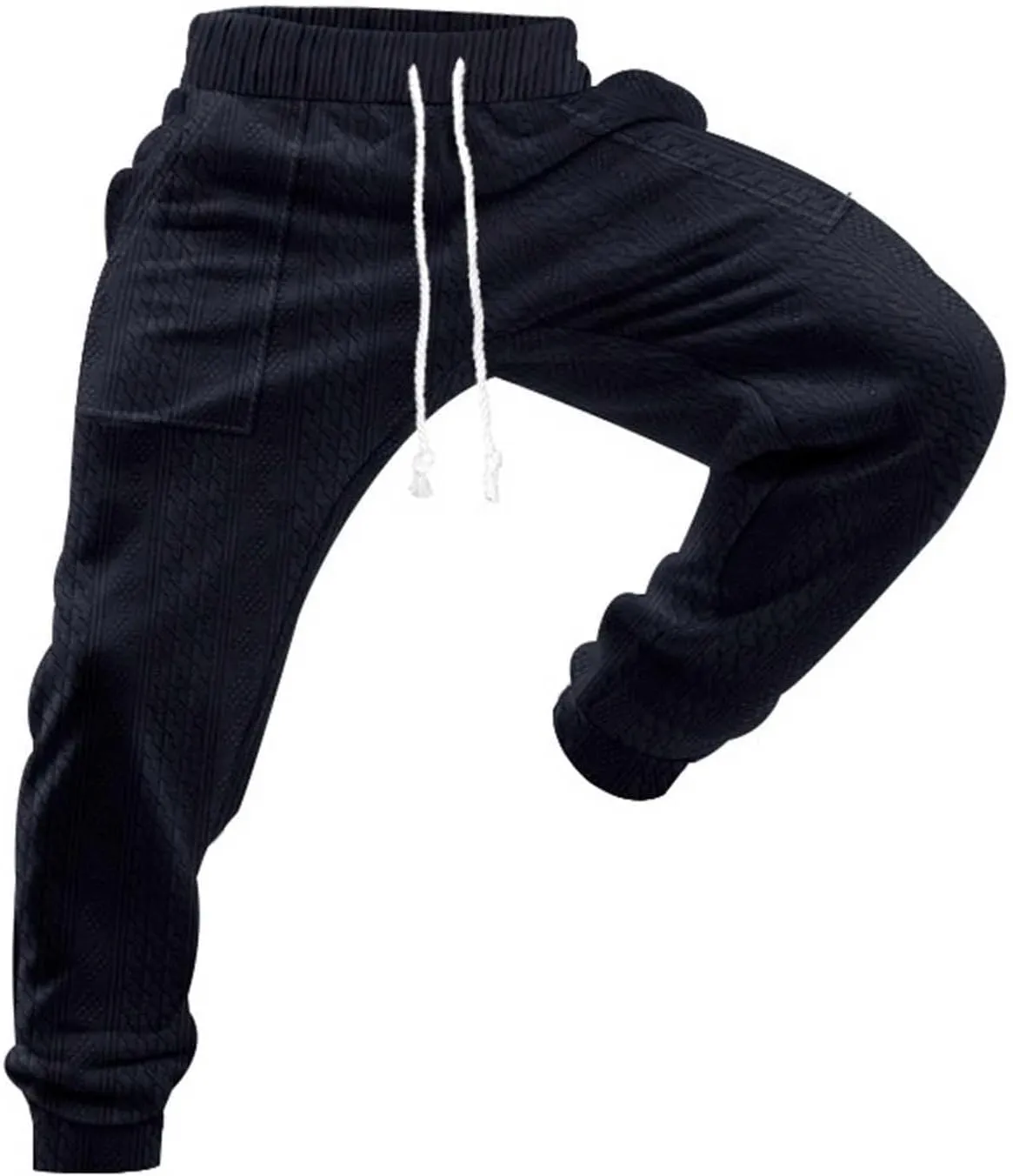 Mens Casual Pants Tapered Pants Baggy Drawstring Elastic Waist Sweatpants Soft Breathable Bottoms Lightweight Joggers