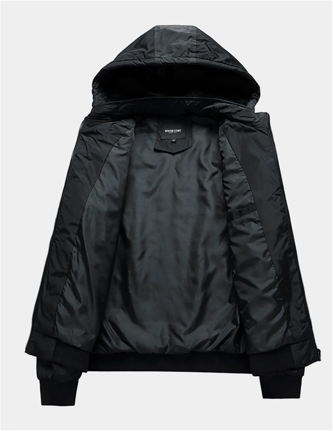 Mens Casual Removable Hooded Jackets Zip up Long Sleeves Bomber Windbreakers Thin Cotton Outwear Casual Tops