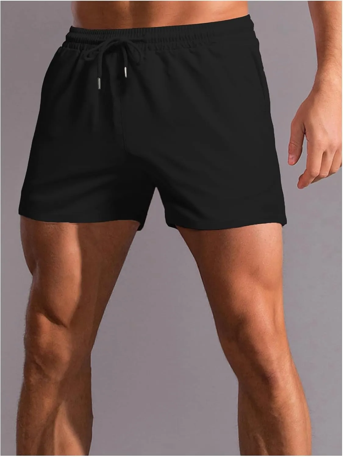 Men's Casual Workout Running Shorts Drawstring Waist Quick Dry Athletic Gym Shorts