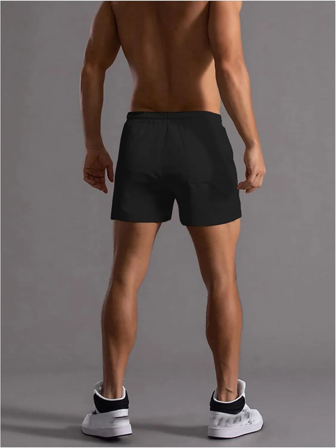 Men's Casual Workout Running Shorts Drawstring Waist Quick Dry Athletic Gym Shorts