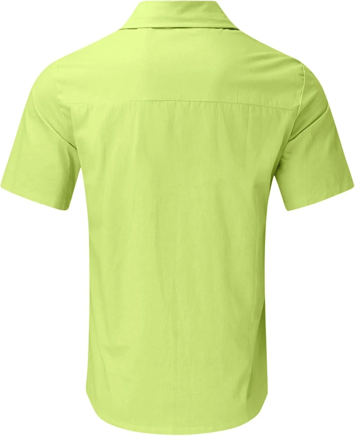 Men's Classic Fit Short Sleeve Button Down Shirts Summer Regular Fit Comfort Stretch Dress Shirt Casual Beach Work Tops