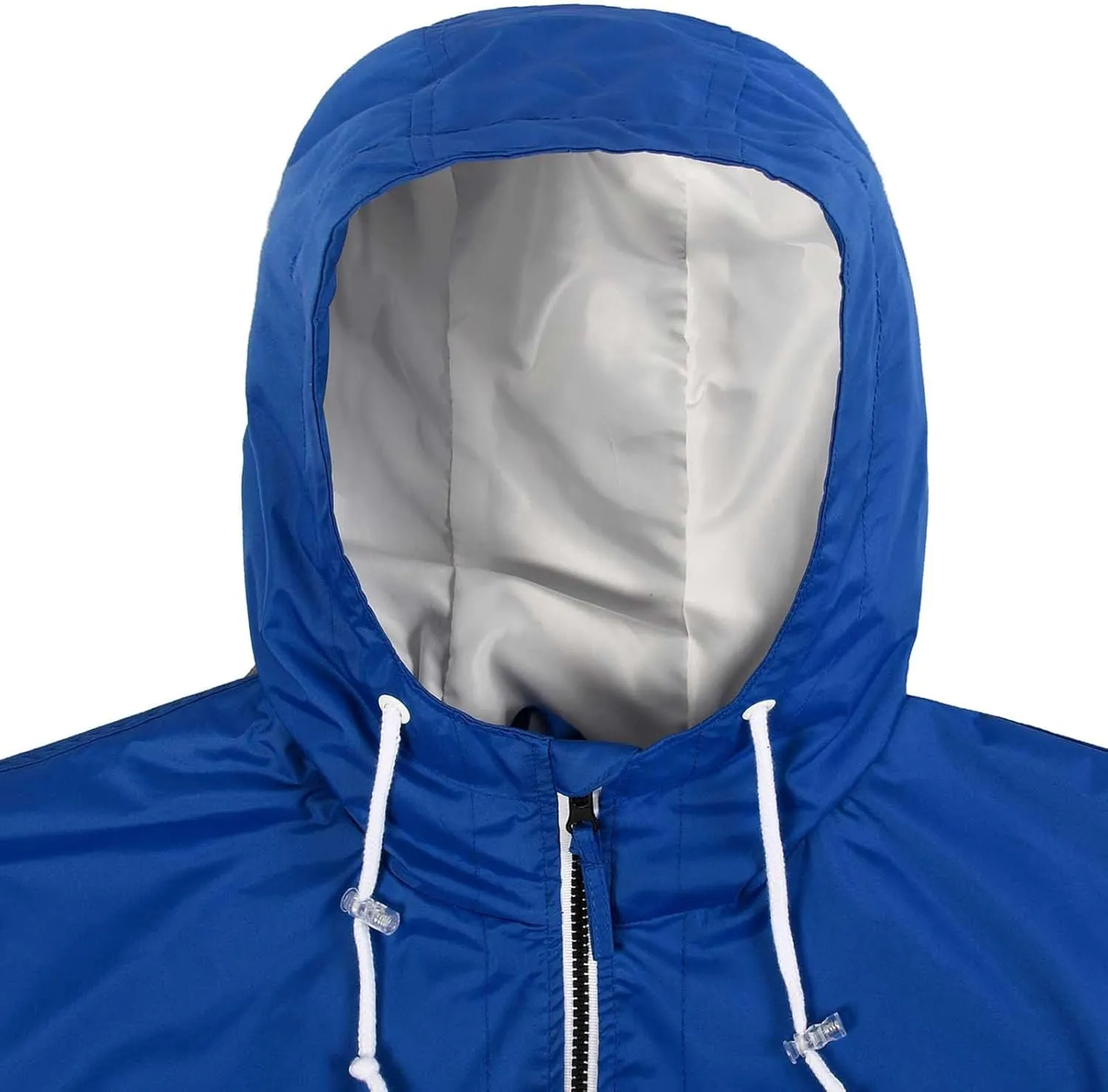 Men's Color Matching Thin Fall Outdoor Windbreaker Long Sleeved Hooded Jacket Coat Zipper Travel Windbreakers Jacket