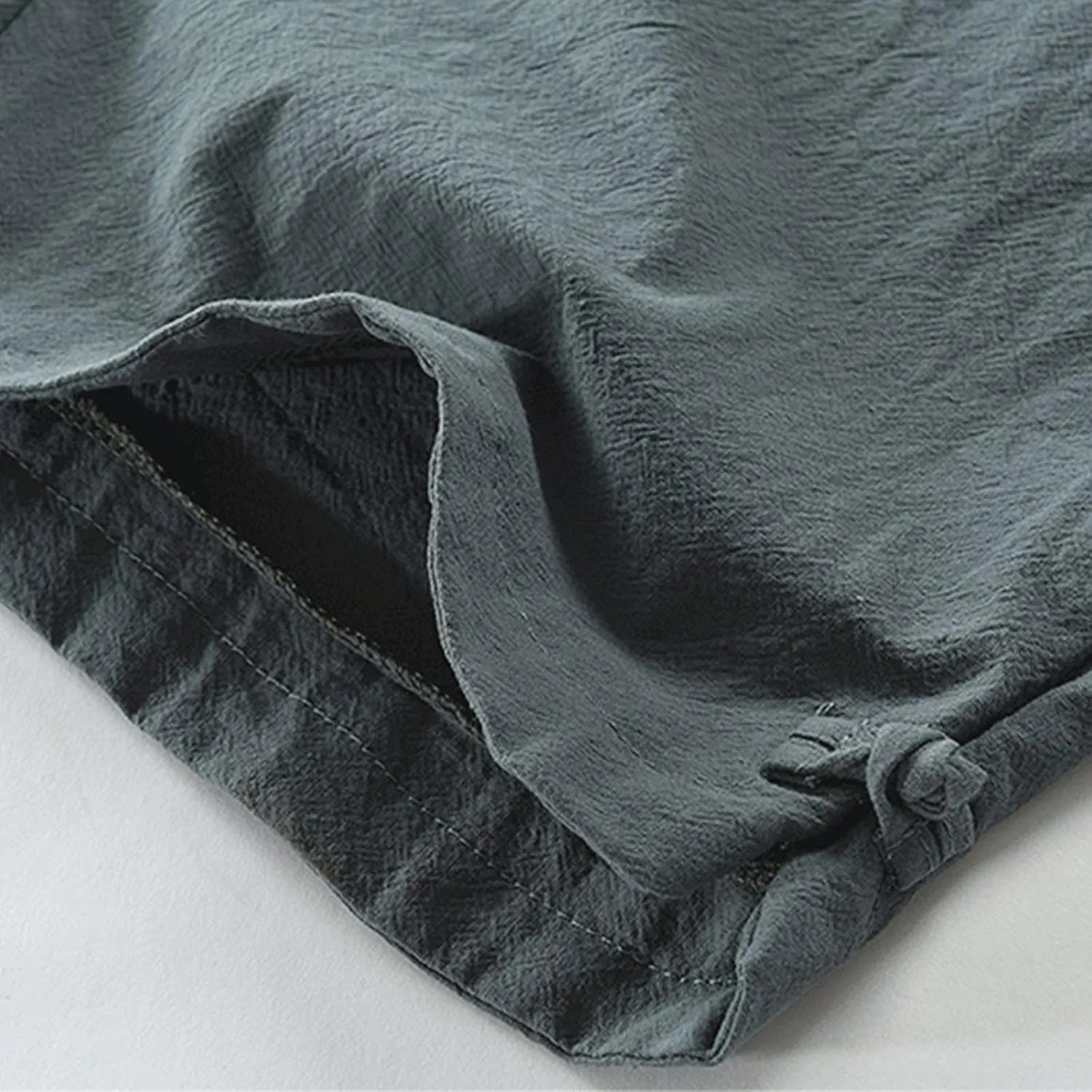 Mens Cotton Linen Shorts Casual Summer Beach Capri Pants Athletic Gym Workout Shorts with Pockets