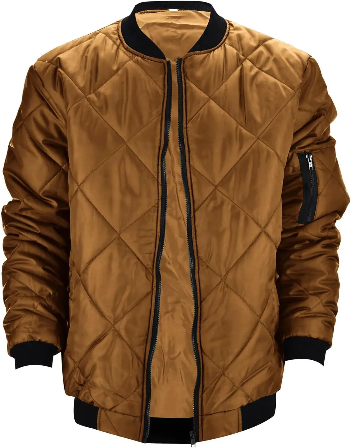 Men's Diamond Quilted Puffer Down Jacket Packable Lightweight Water Resistant Insulated Puffy Coat for Business Travel