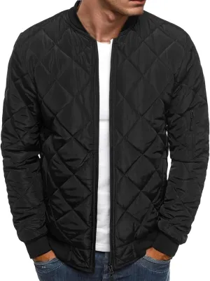 Men's Diamond Quilted Puffer Down Jacket Packable Lightweight Water Resistant Insulated Puffy Coat for Business Travel