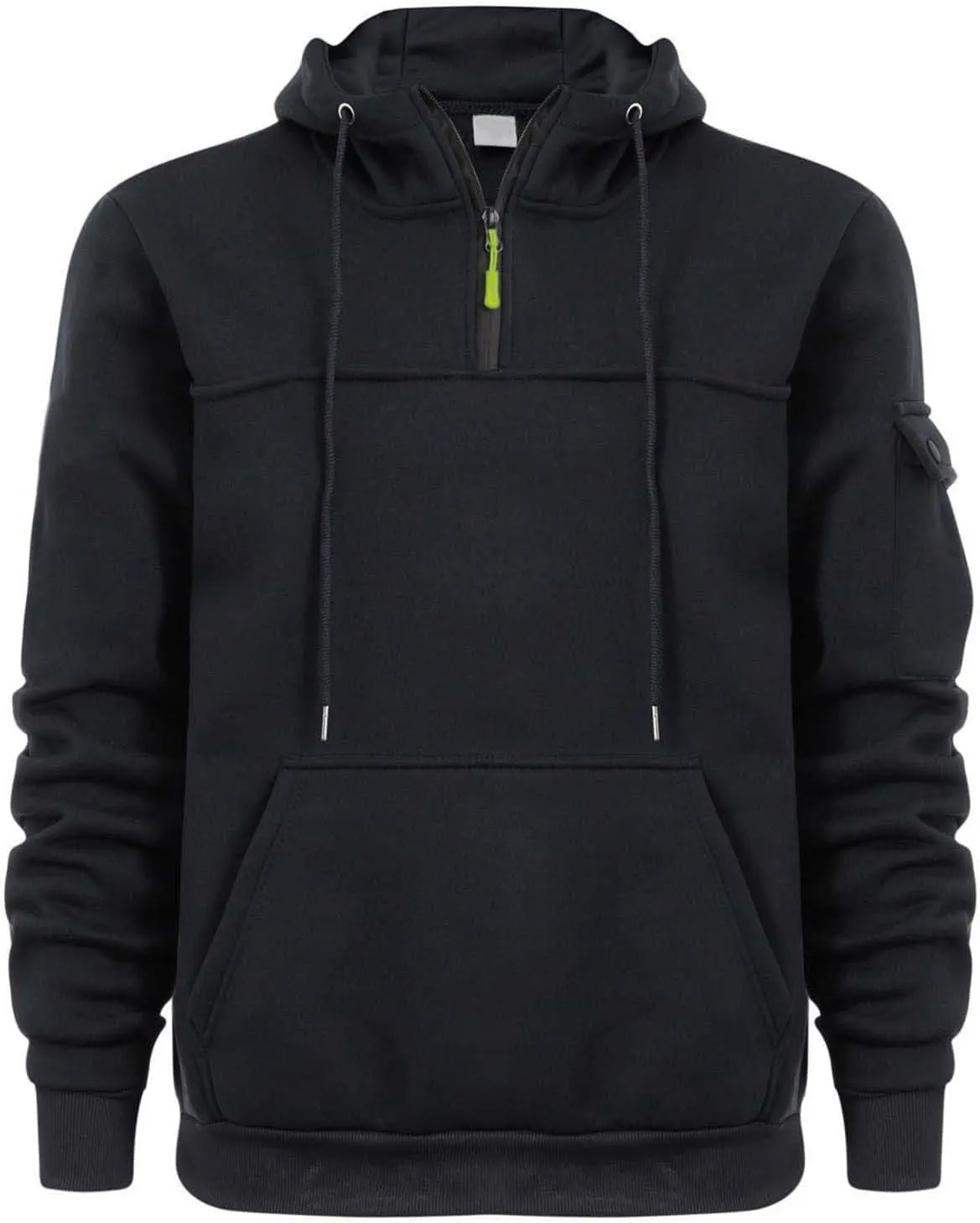 Mens Fall Hoodie Casual Half Zip Waffle Pullover Sweatshirts Running Gym Athletic Hooded Shirt with Pocket Big&Tall