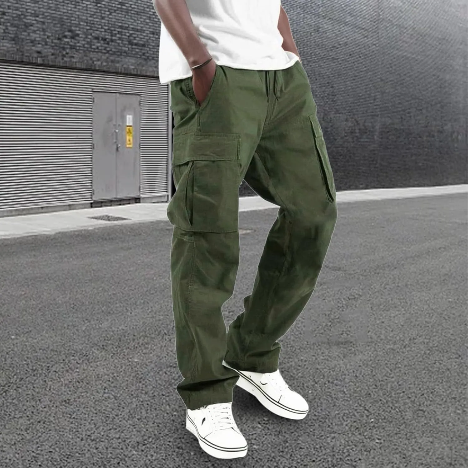 Men's Fashion Cargo Pants Lightweight Comfy Joggers Athletic Gym Pants Trend Work Pant Hiking Hunting Trousers