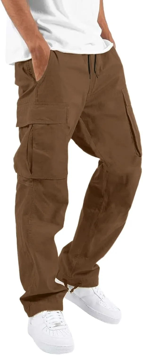 Men's Fashion Cargo Pants Lightweight Comfy Joggers Athletic Gym Pants Trend Work Pant Hiking Hunting Trousers