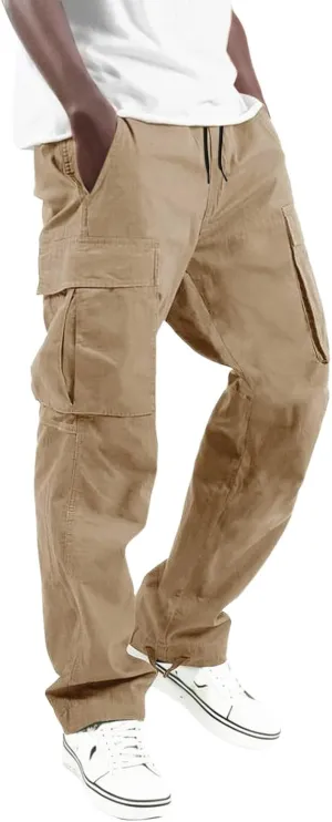 Men's Fashion Cargo Pants Lightweight Comfy Joggers Athletic Gym Pants Trend Work Pant Hiking Hunting Trousers
