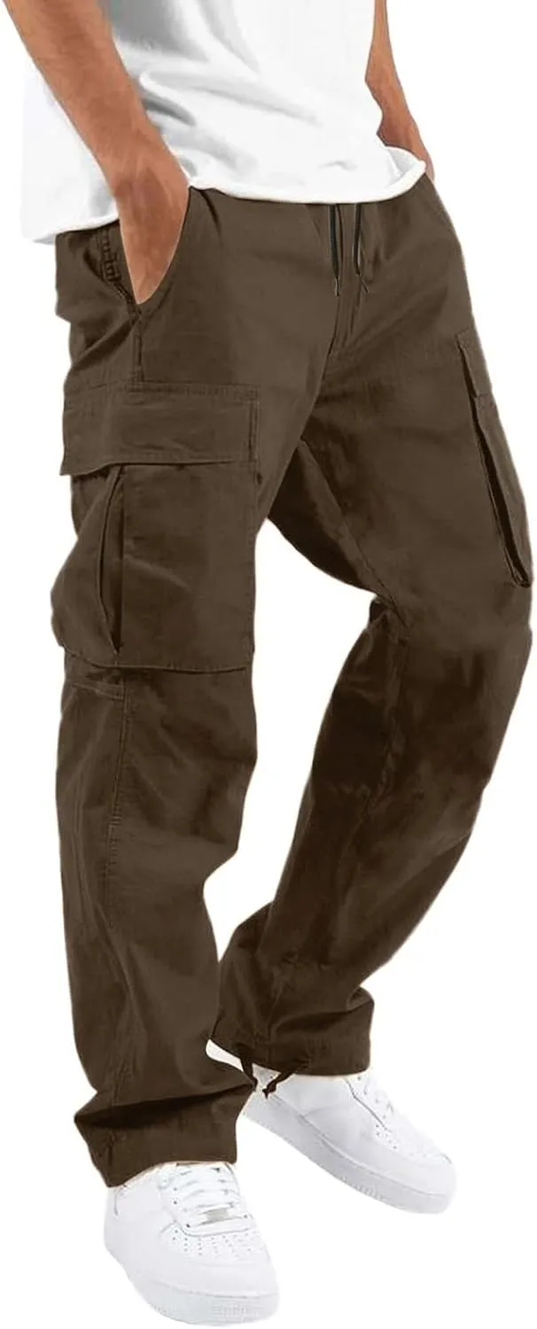 Men's Fashion Cargo Pants Lightweight Comfy Joggers Athletic Gym Pants Trend Work Pant Hiking Hunting Trousers