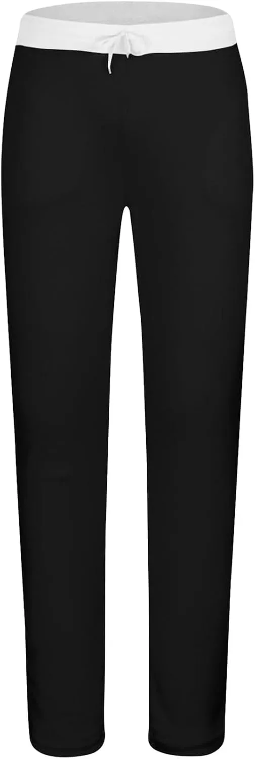 Mens Fleece Sweatpants Open Elastic Bottom Baggy Joggers Loose Fit Casual Pants Gym Athletic Sweatpants with Pockets