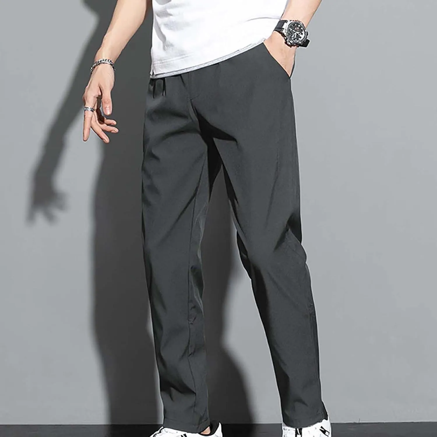 Men's Gym Pants Workout Running Athletic Joggers Slim Fit Sport Track Pants Cotton Loose Straight Sweatpants