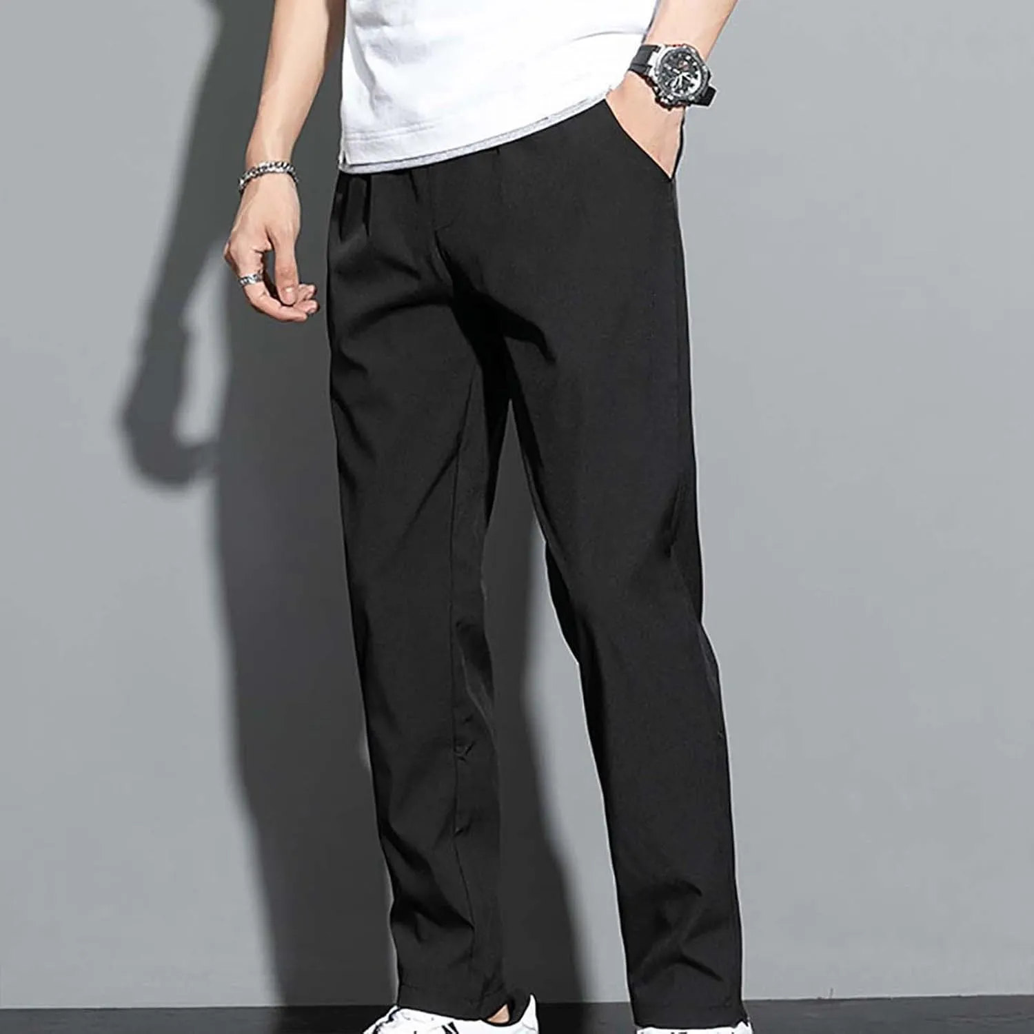 Men's Gym Pants Workout Running Athletic Joggers Slim Fit Sport Track Pants Cotton Loose Straight Sweatpants