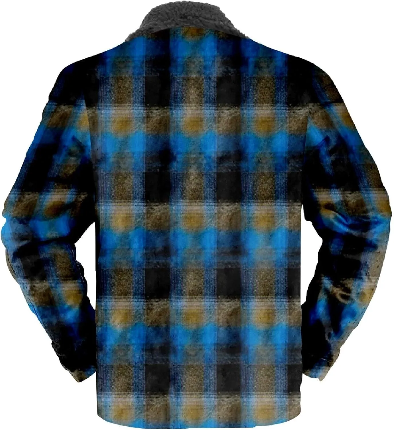 Mens Heavy Sherpa Lined Jacket Full Zip Plaid Flannel Fleece Jackets Winter Sweatshirt Warm Coat for Big Tall Men