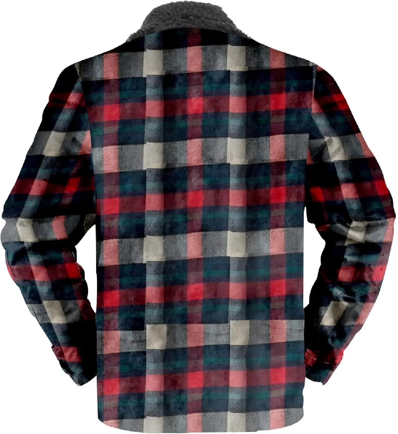 Mens Heavy Sherpa Lined Jacket Full Zip Plaid Flannel Fleece Jackets Winter Sweatshirt Warm Coat for Big Tall Men