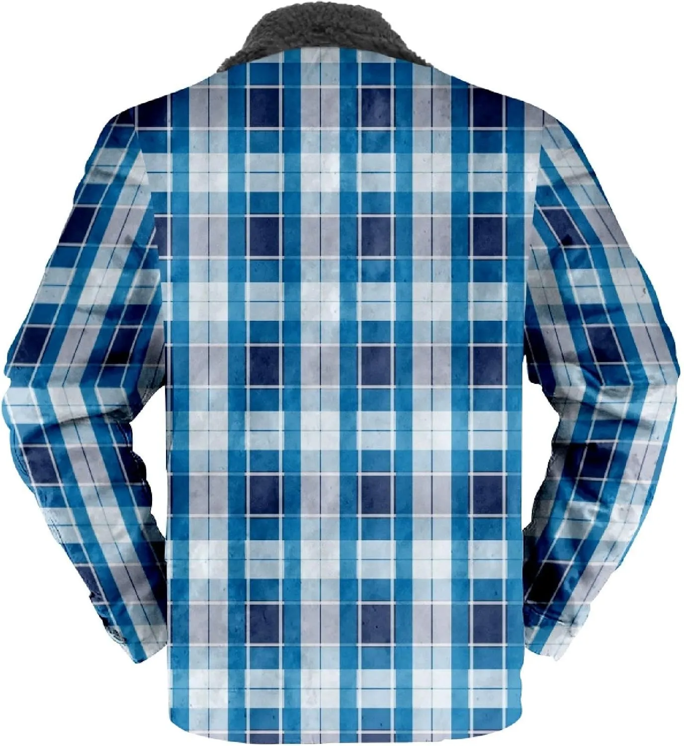 Mens Heavy Sherpa Lined Jacket Full Zip Plaid Flannel Fleece Jackets Winter Sweatshirt Warm Coat for Big Tall Men