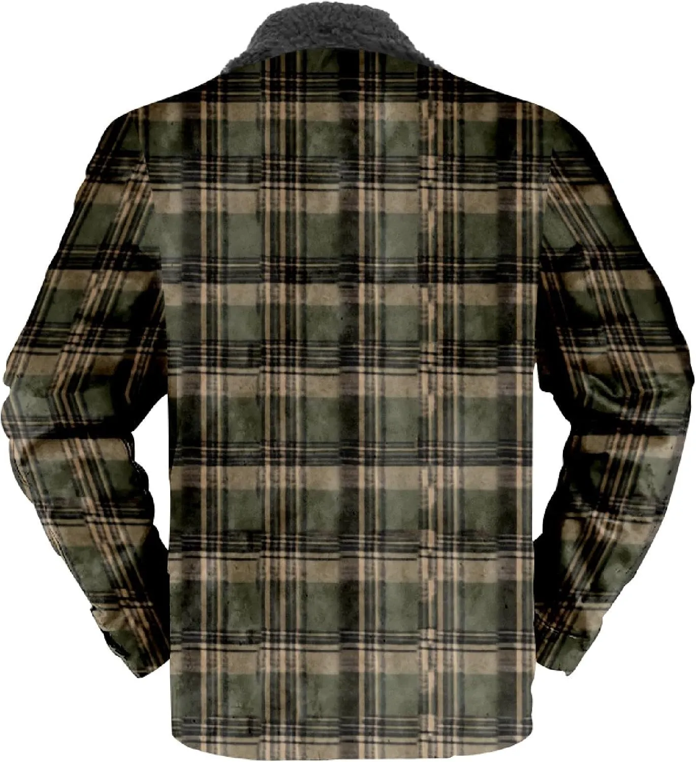 Mens Heavy Sherpa Lined Jacket Full Zip Plaid Flannel Fleece Jackets Winter Sweatshirt Warm Coat for Big Tall Men