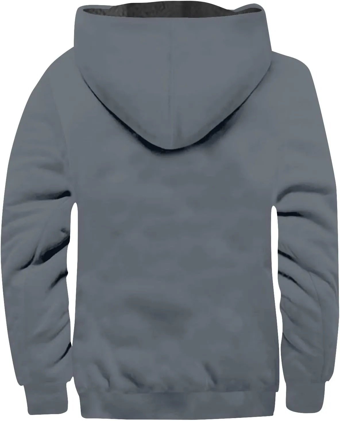 Mens Heavyweight Winter Hoodie Jacket Stylish Zip Up Warm Fleece Sherpa Lined Coats With Pockets, S-8XL