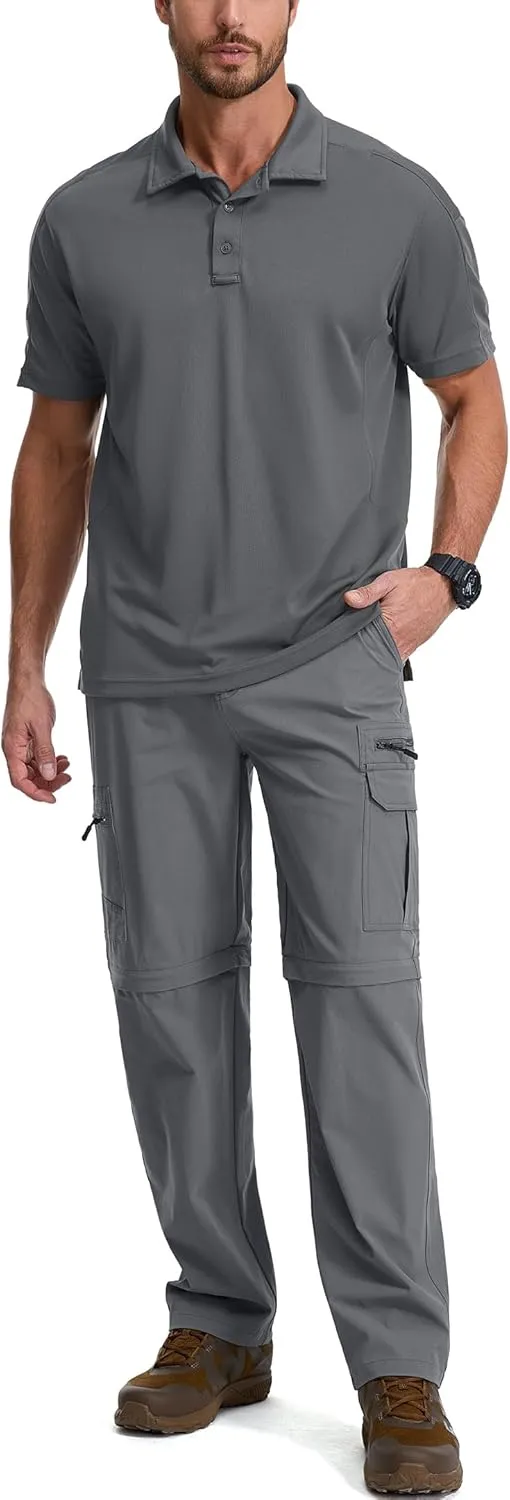 Mens Hiking Pants Convertible Quick Dry Lightweight Fishing Zip Off Safari Pants
