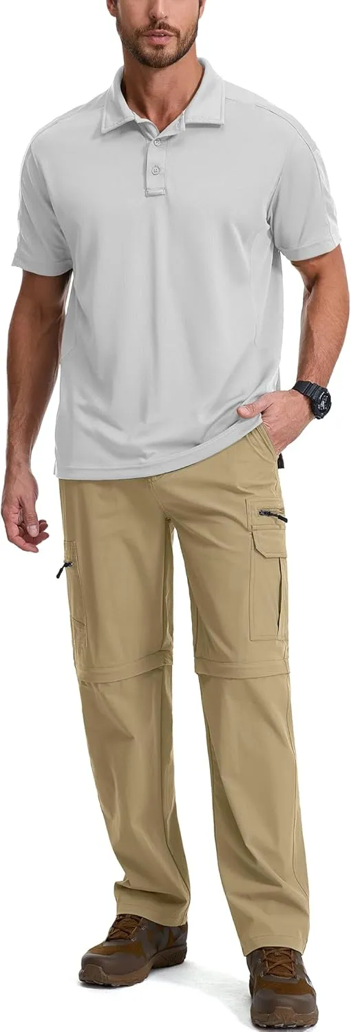 Mens Hiking Pants Convertible Quick Dry Lightweight Fishing Zip Off Safari Pants